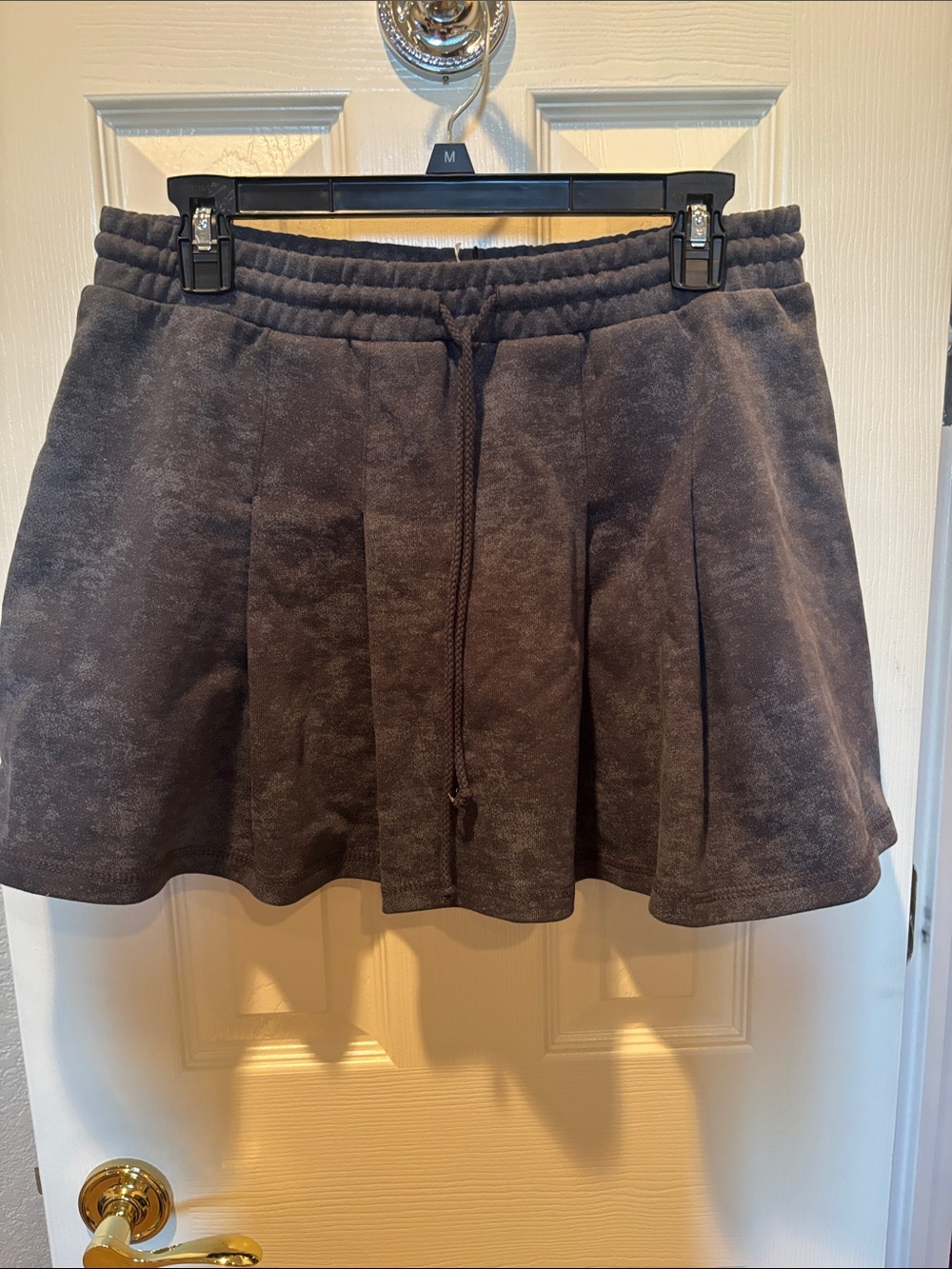 NWT Daily Practice by Anthropologie Courtside Pleated Mini Skirt Charcoal size M